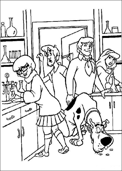 All Characters In Lab Scooby Doo Coloring Page