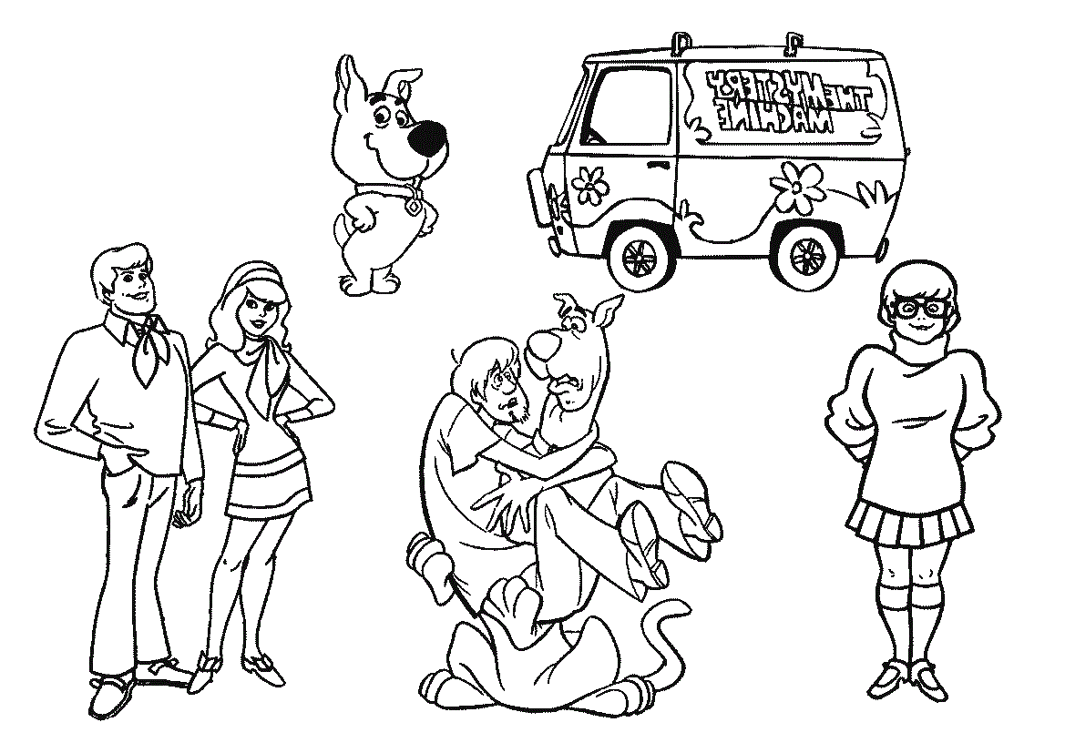 All Characters In Scooby Doo Coloring Page