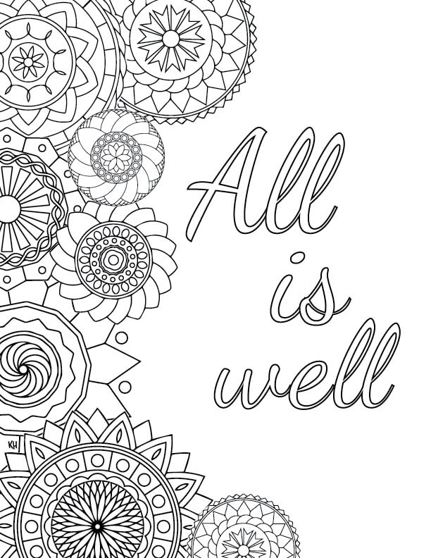 All is Well Coloring Page