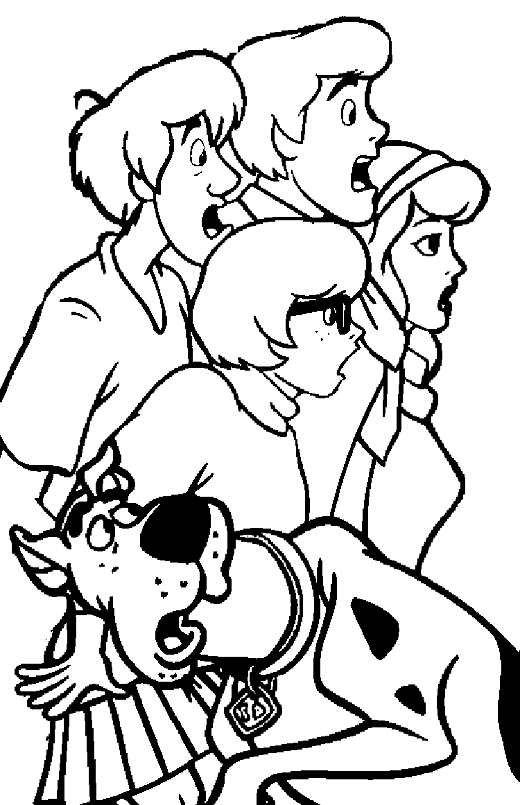 All People Shocked Scooby Doo Coloring Page