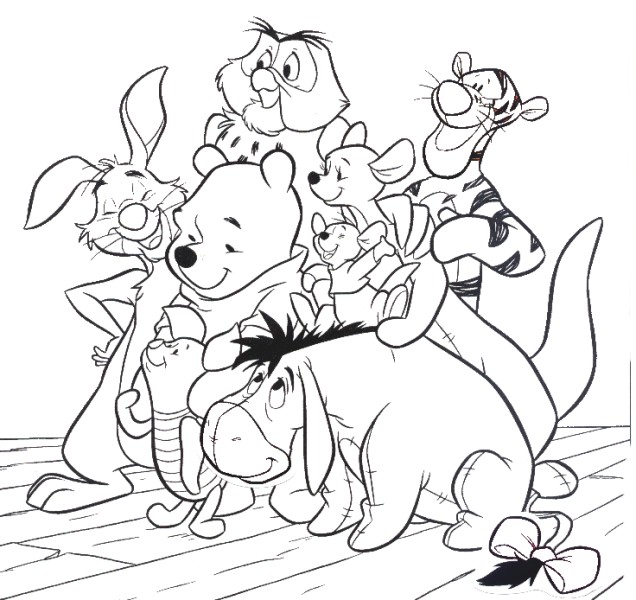All Winnie The Pooh Characters 2216 Coloring Page