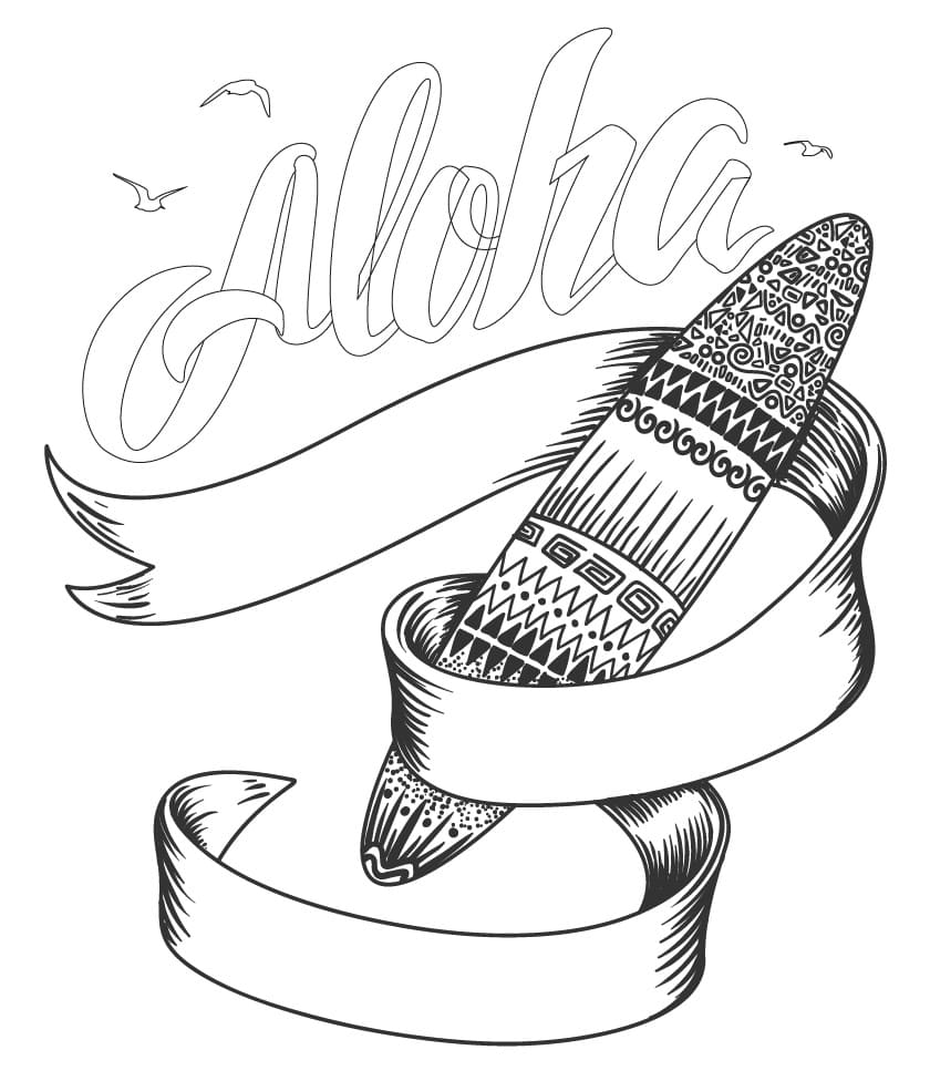 Aloha 10 Coloring Page