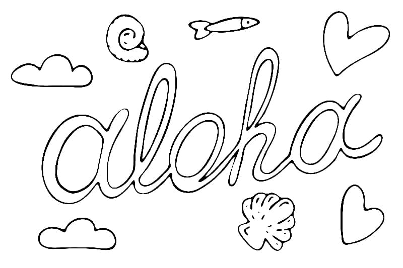 Aloha 11 Coloring Page