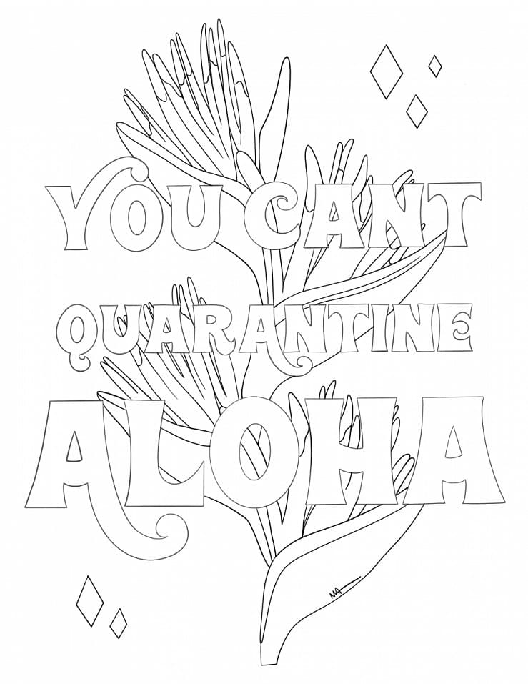 Aloha 4 Coloring Page