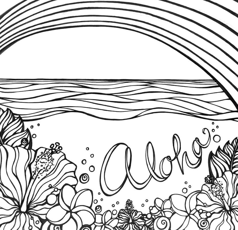 Aloha 5 Coloring Page