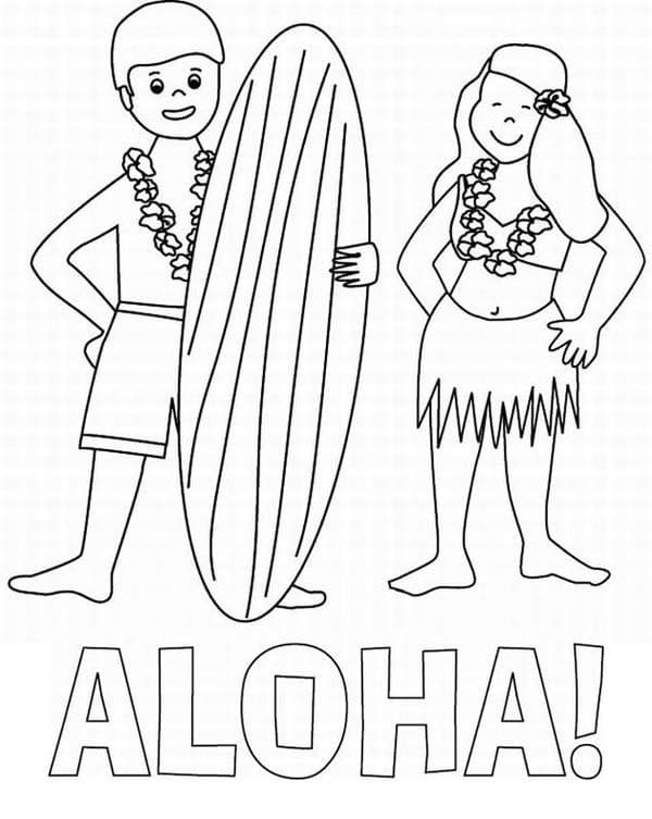 Aloha 7 Coloring Page