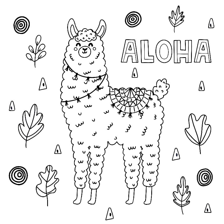 Aloha 8 Coloring Page