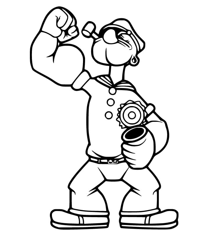 Amazing Popeye Coloring Page