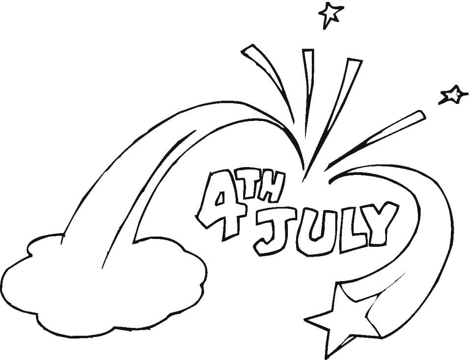 American Independence Day fireworks Coloring Page