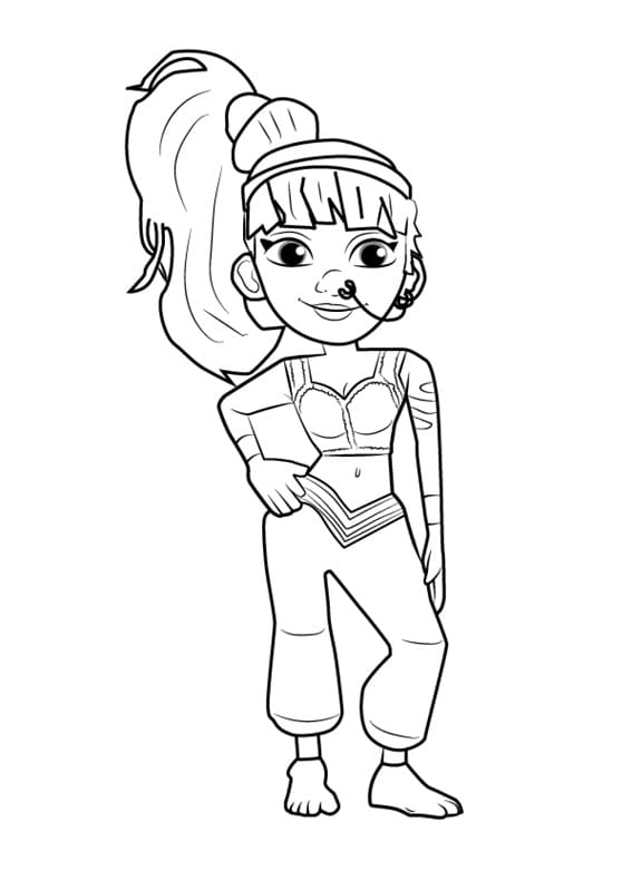 Amira from Subway Surfers Coloring Page