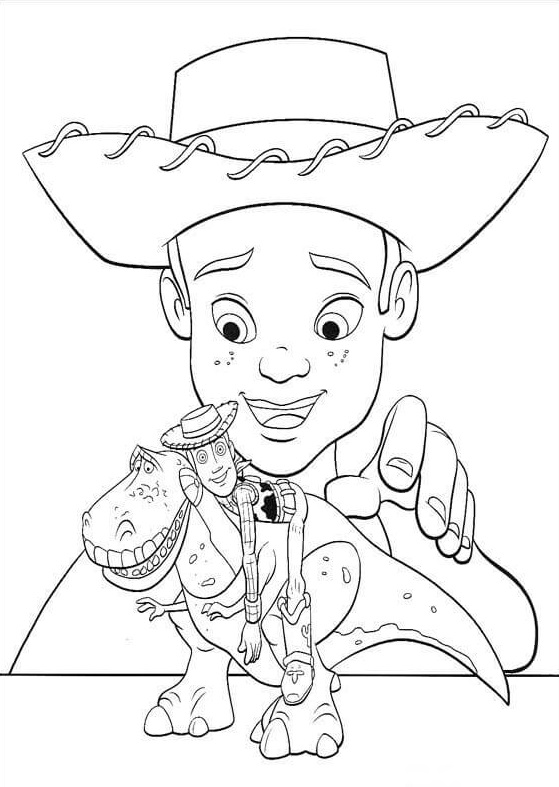 Andy And His Toys Coloring Page