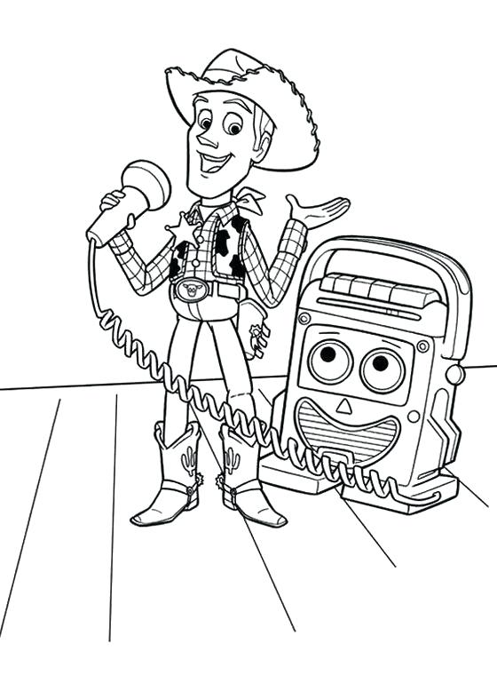 Andy From Toy Story Singing Like A Star Coloring Page