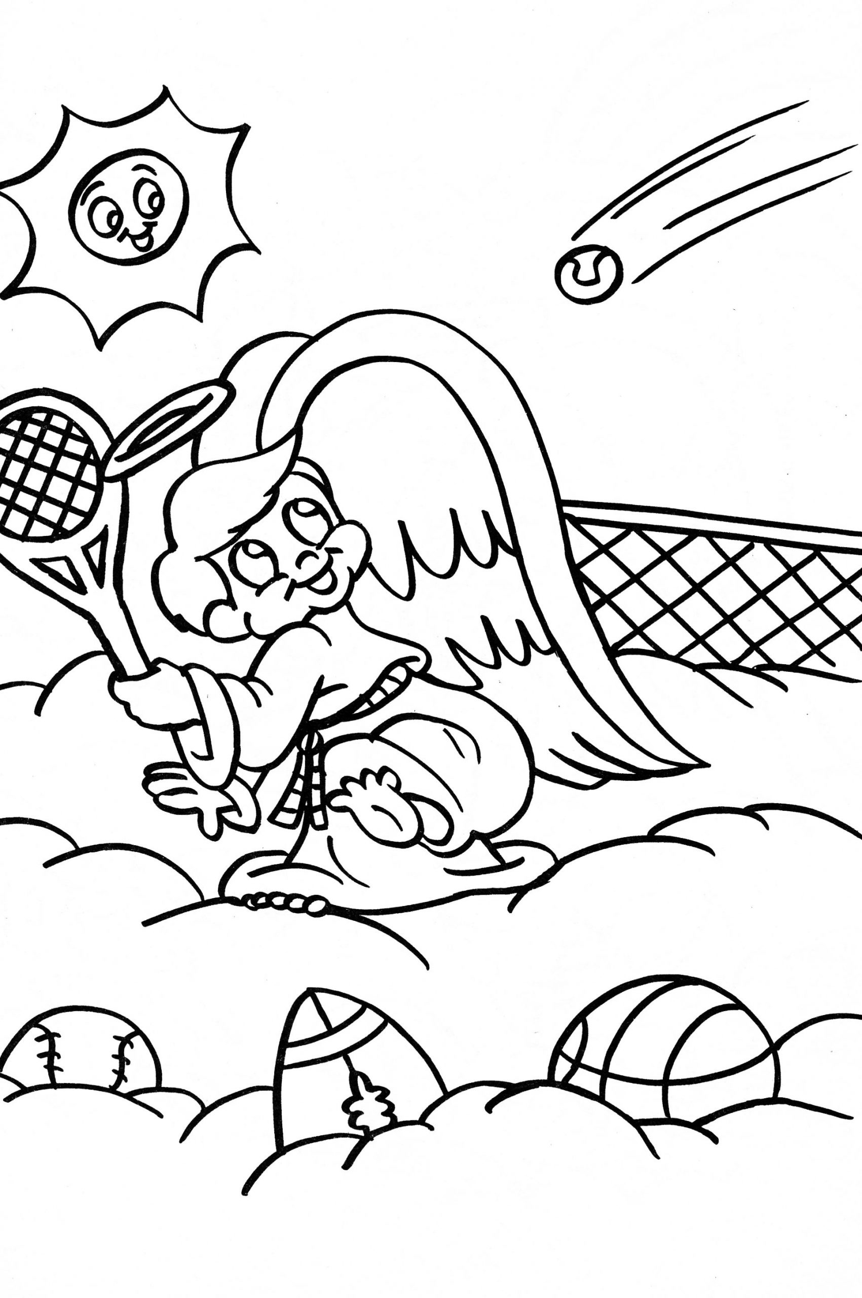 Angel Playing Tennis