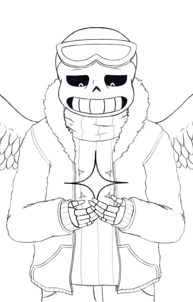 Angel Sans Coloring Page