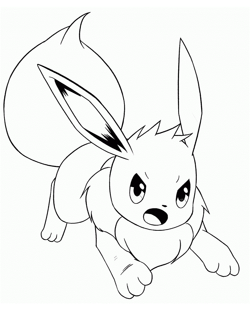 Angry Eevee Coloring Page