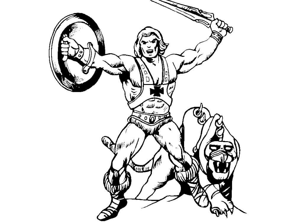 Angry He-Man Coloring Page