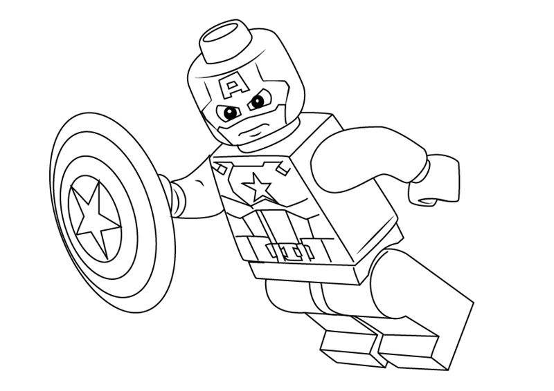 Angry Lego Captain America Coloring Page