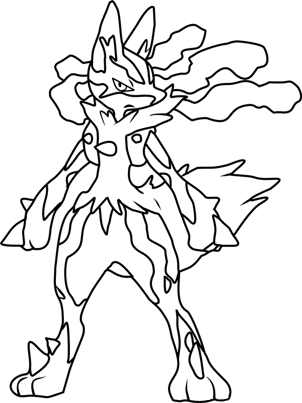 Angry Mega Lucario Coloring Page