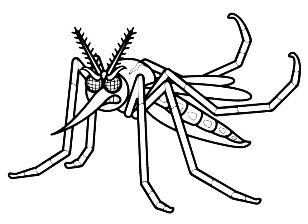 Angry Mosquito Coloring Page