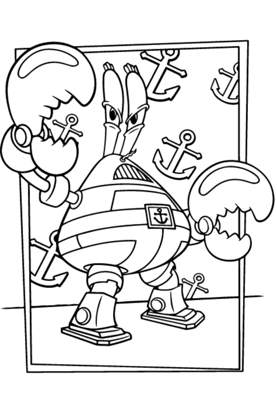 Angry Mr. Krabs Coloring Page