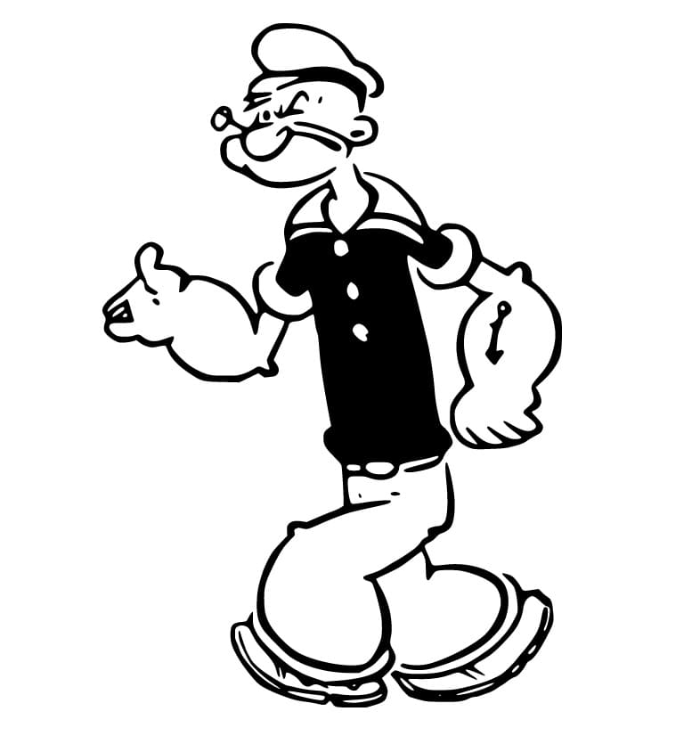 Angry Popeye Coloring Page