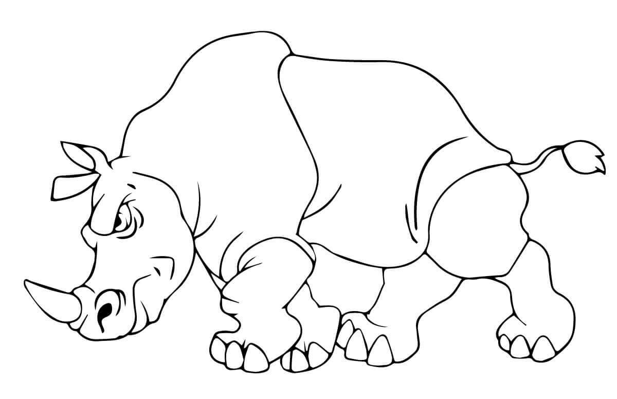 Angry Rhino Coloring Page