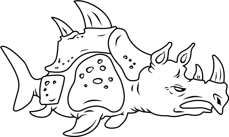 Angry Sea Rhinoceros Coloring Page