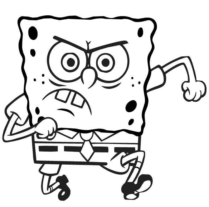 Angry Spongebob Coloring Page