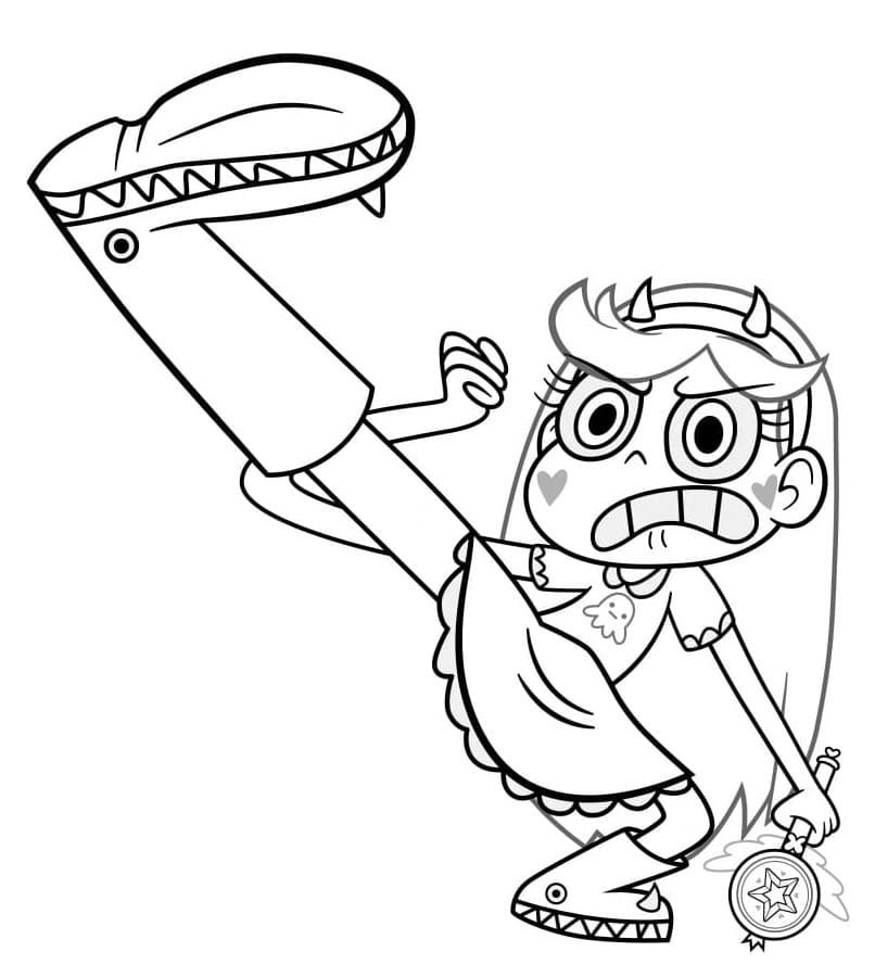 Angry Star Butterfly Coloring Page