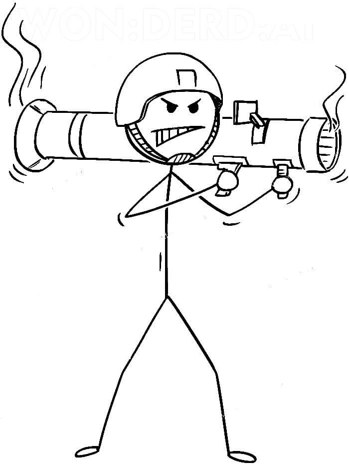 Angry Stickmen Coloring Page