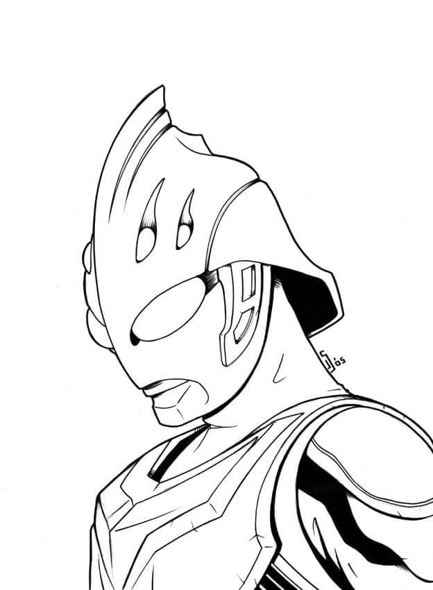 Angry Ultraman Coloring Page