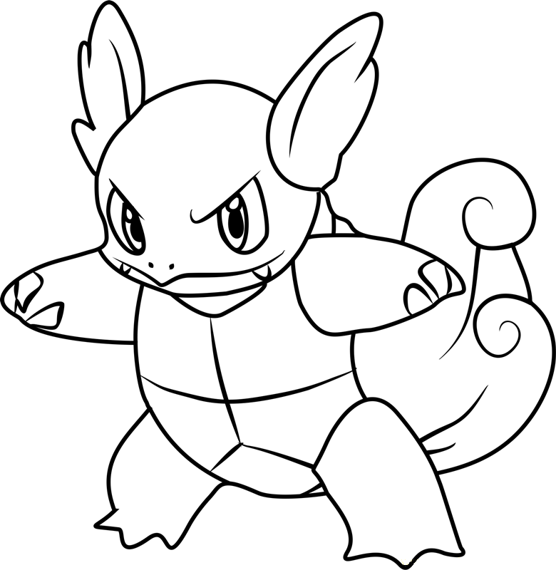 Angry Wartortle Pokemon Coloring Page
