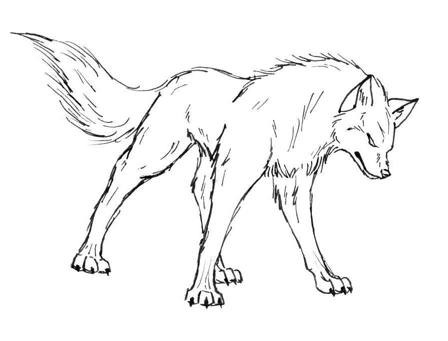 Angry Wolf S Print Coloring Page