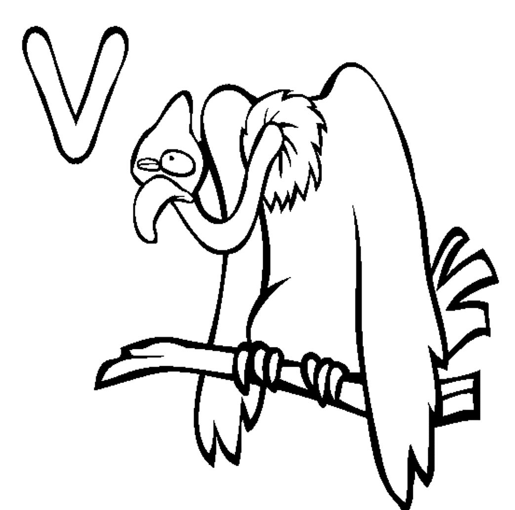 Animal Alphabet S Vulture4364 Coloring Page