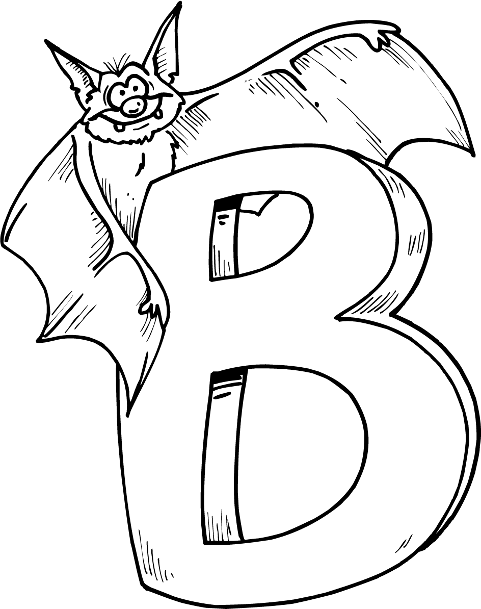 Animal Bat Alphabet Sf287 Coloring Page