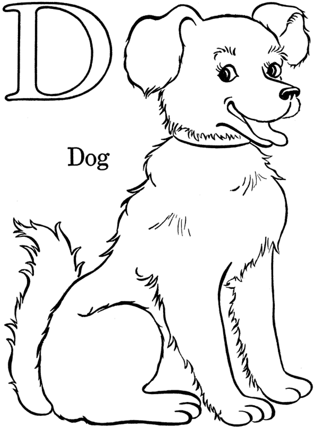 Animal Dog Printable Alphabet S14def Coloring Page