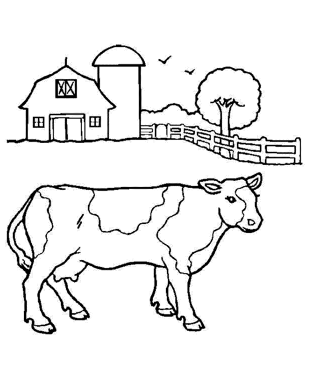 Animal Farm Cow S1363 Coloring Page