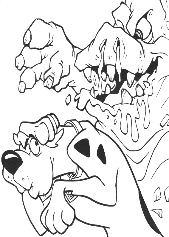 Animal Monster Chasing Scooby Scooby Doo Coloring Page