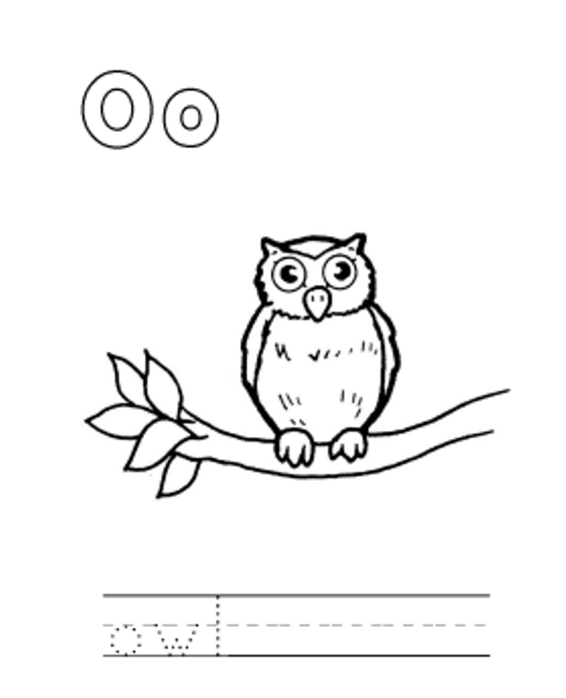Animal Owl Alphabet Scd56 Coloring Page