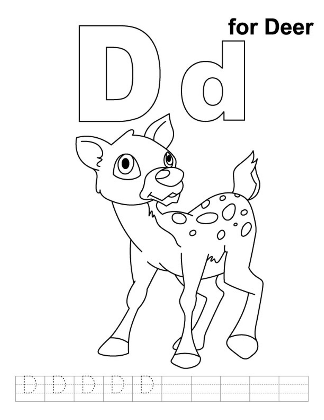 Animal Printable Alphabet S D For Deer1839a Coloring Page