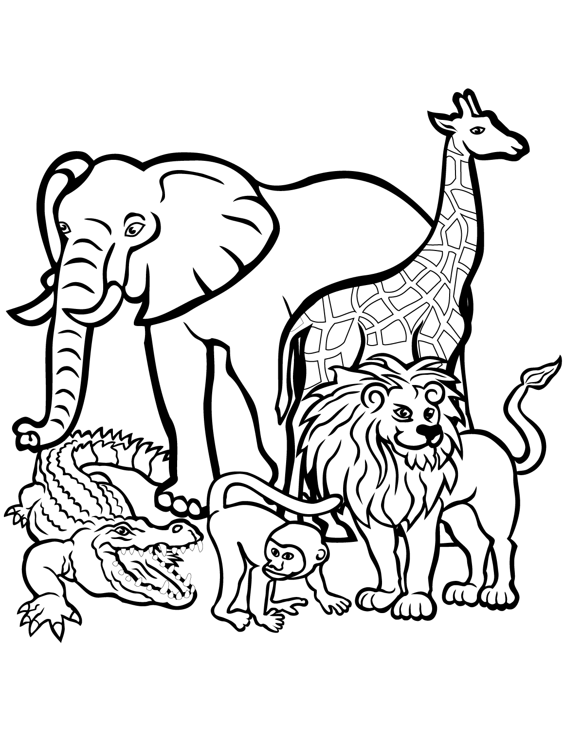 Animals In The Wild Coloring Page