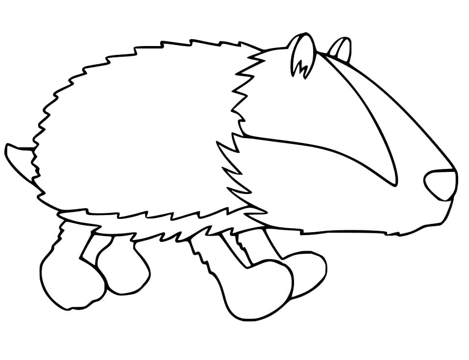 Animated Badger Coloring Page
