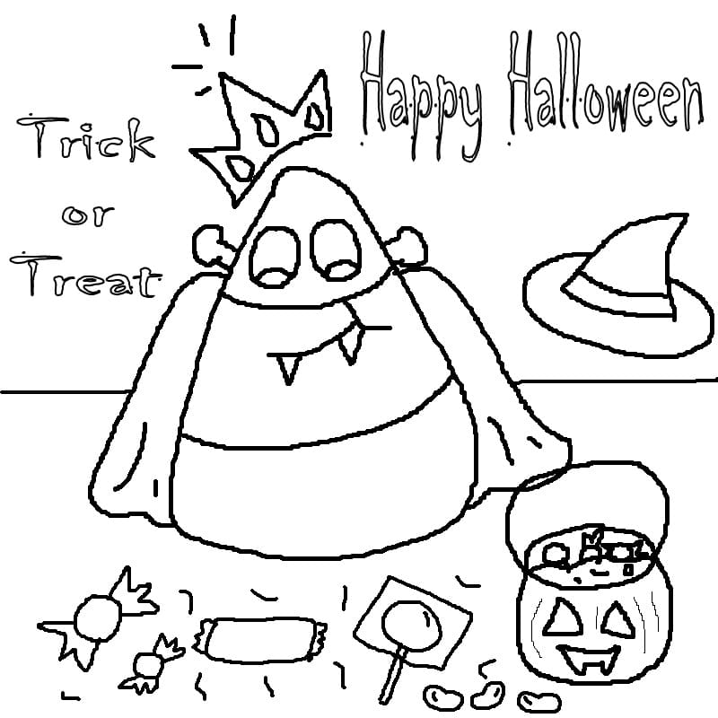 Animated Candy Corn Coloring Page
