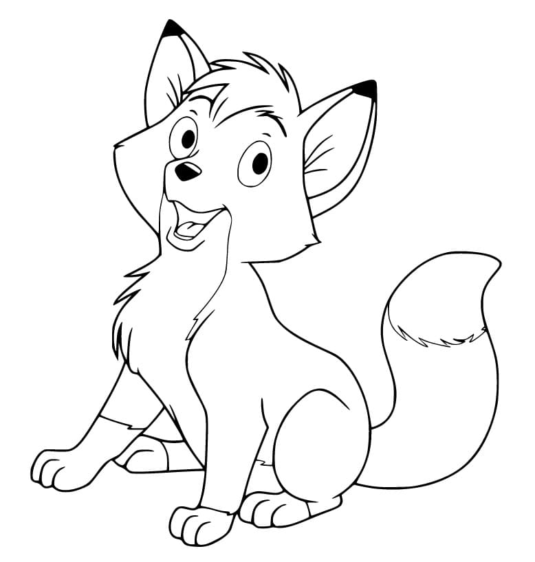 Animated Cute Fox Coloring Page