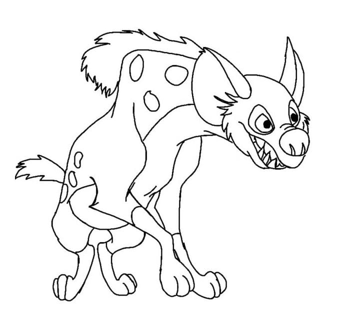 Animated Hyena Coloring Page