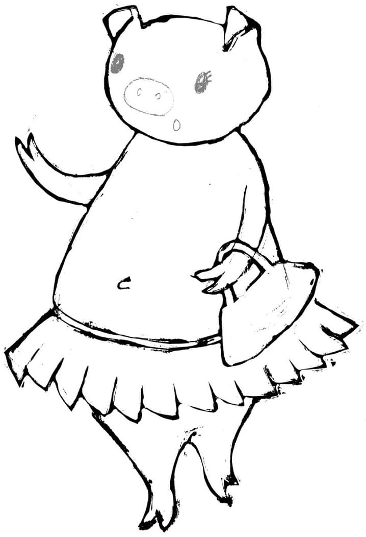 Animated Pig Coloring Page