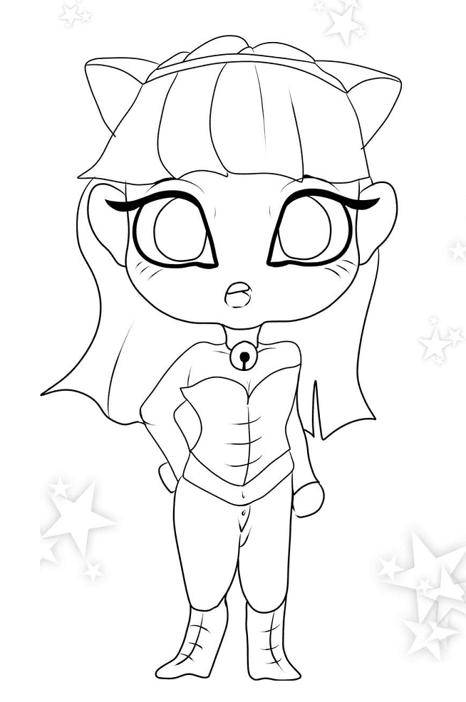 Anime Cat Girl Coloring Page