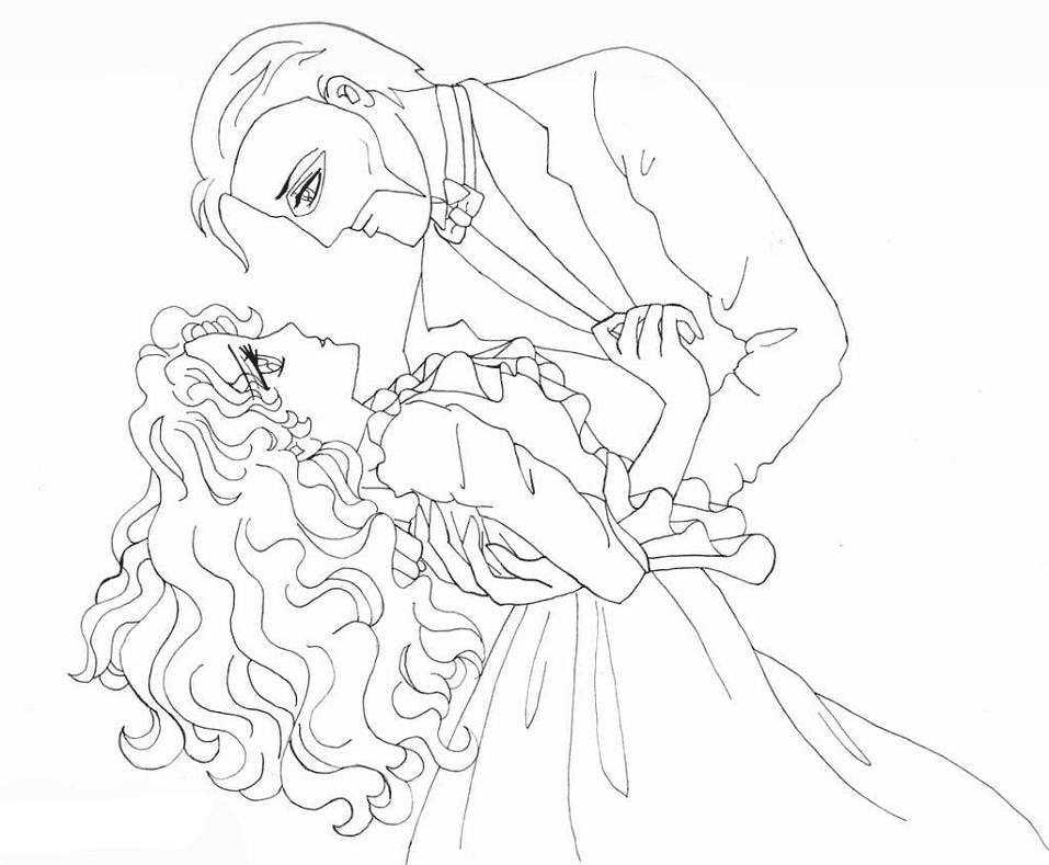 Anime Couple Coloring Page
