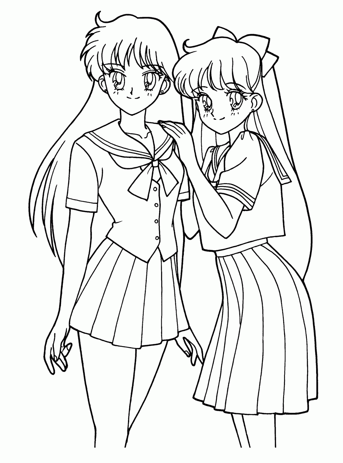 Anime Girlss Coloring Page
