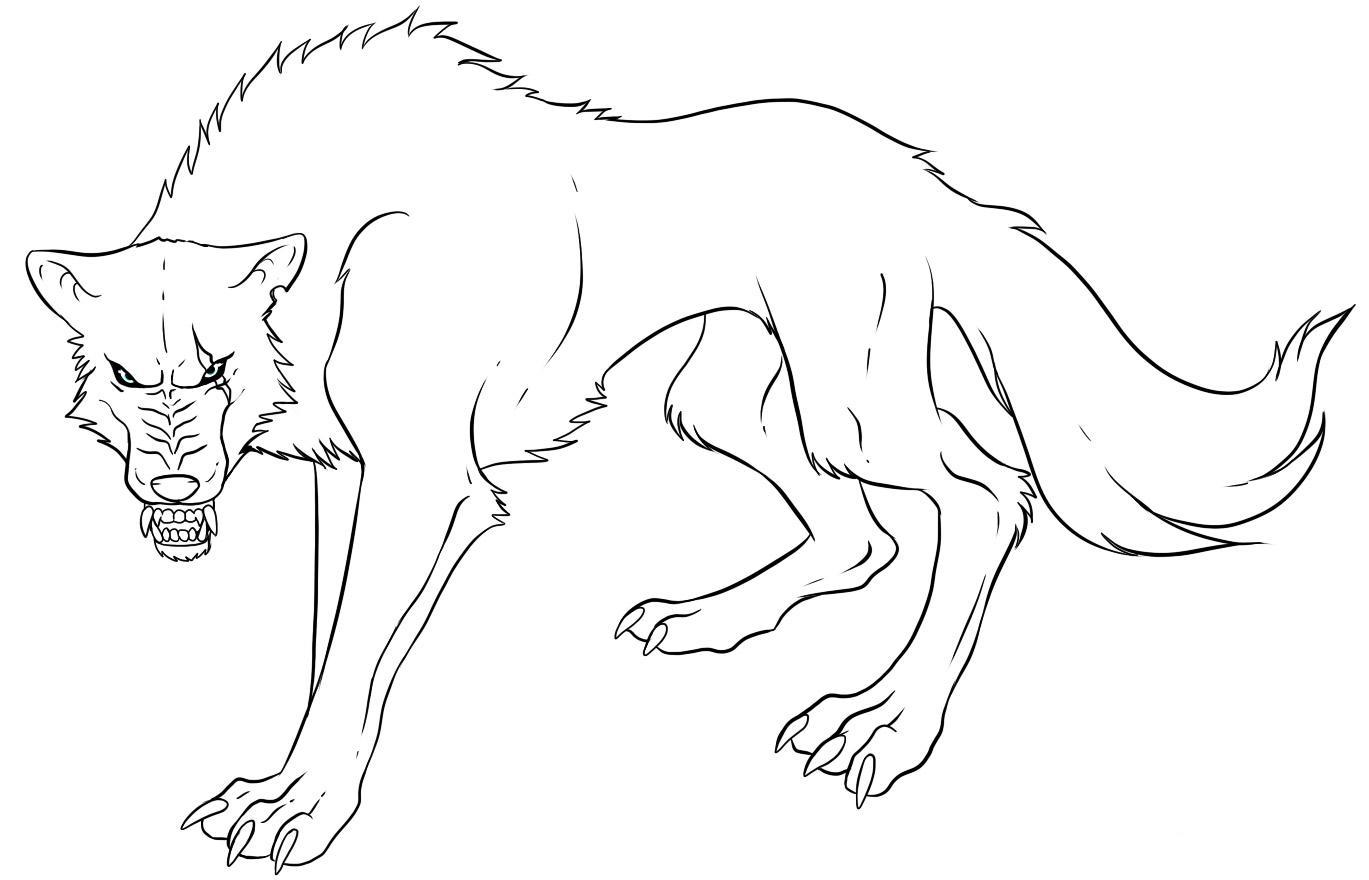 Anime Wolf S Print Coloring Page